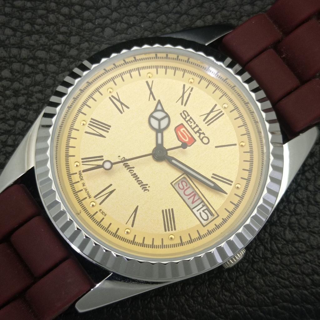 ОТРЕМОНТИРОВАННЫЕ ВИНТАЖНЫЕ МУЖСКИЕ АВТОМАТИЧЕСКИЕ ЧАСЫ SEIKO 5 ЯПОНИЯ С РИМСКИМИ ЦИФРАМИ a442087-1