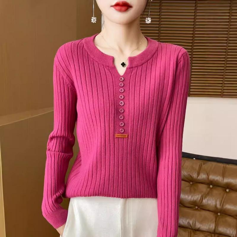 Осень и зима новый вязаный пуловер с кулиской на пряжке внутри, с обычным круглым вырезом, с длинными рукавами, бархатная рубашка-основа