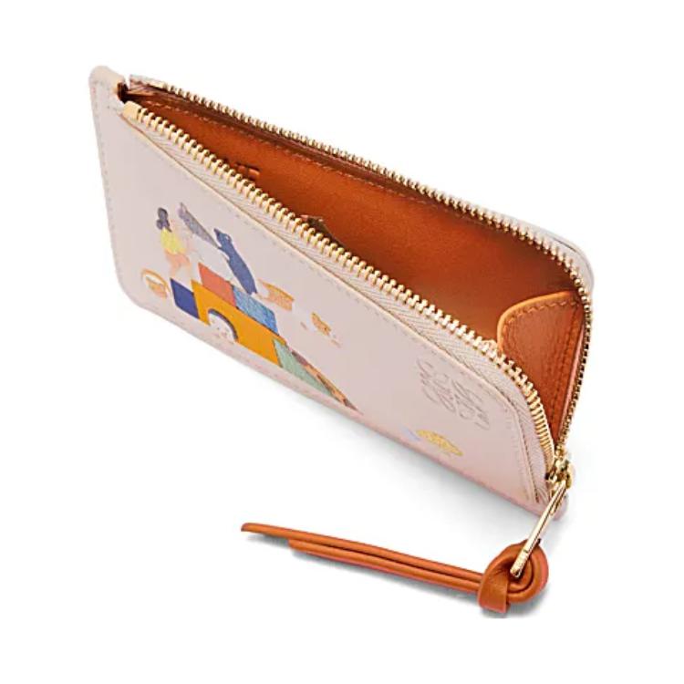 Loewe Коллаборация X Suna Fujita Кошелек на молнии с принтом узоров хомяков Женский кошелек Тальк C643Z40X73-1970