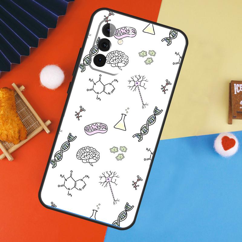 Retro DNA Science Illustration Cover For Samsung Galaxy A15 A25 A35 A55 A52 A32 A12 A14 A34 A54 A51 A71 A53 A33 A13 Case