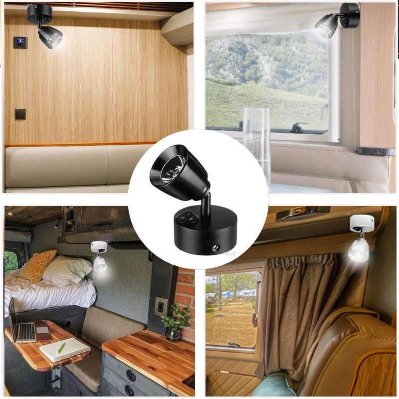 12V LED RV Spotlight: 3W Low Voltage Bedside Reading Light for RVs, Yachts, and Marine Use