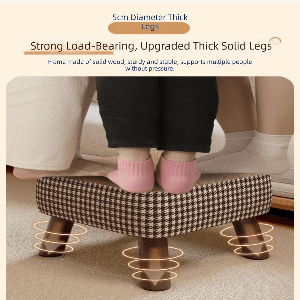 Soft Upholstered Seat Ottoman Compact Design Soft Pack Stool Shoe Changing Stool Living Room