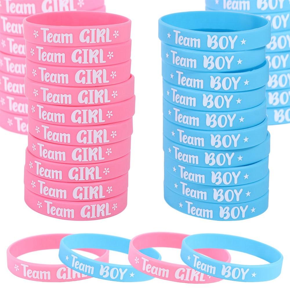 20 шт. прочный браслет для невесты с плоским принтом, браслет для мальчиков и девочек, вечеринки по случаю раскрытия пола ребенка