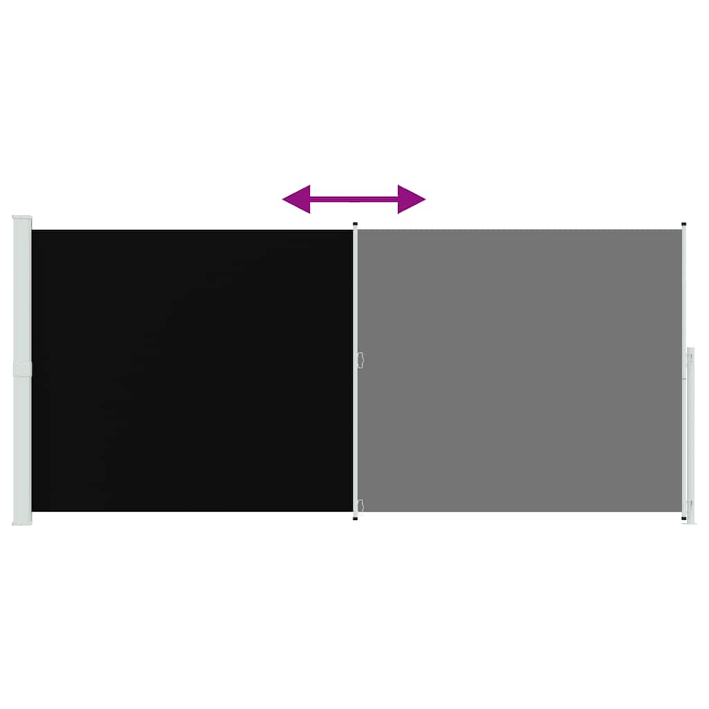 Retractable Side Awning 220x500 cm Black