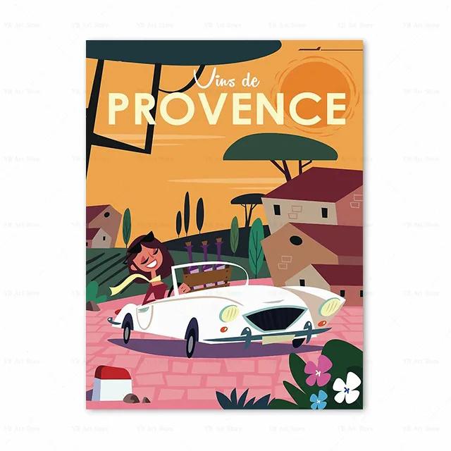 Франция Париж Прованс Амальфи Знаменитый Городской Пейзаж Принт Искусство Холст Постер Для Украшения Гостиной Домашняя Настенная Картина