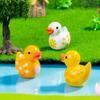 12Pcs Mini Flower Duck Figurine Yellow White Duck Resin Statue Miniature Animal Ornament Home Office Desktop Decoration Dollhouse Accessories