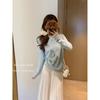 Curled Pullover Knitted Sweater Women's Bottoming Shirt Spring New Versatile Simple Long-sleeved Soft Waxy Inner Top