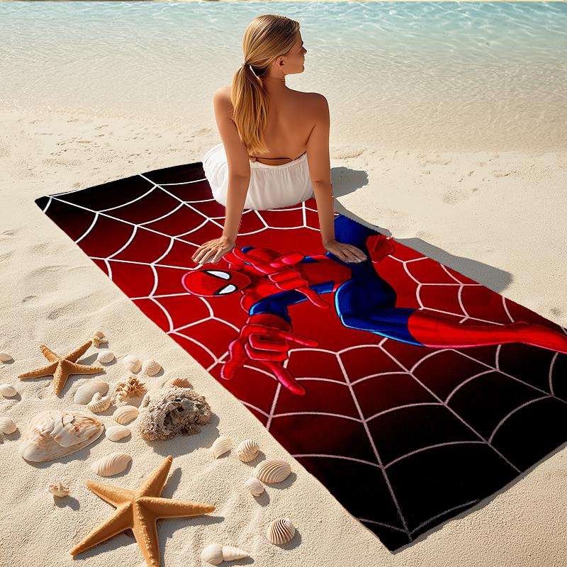 1Pc Spiderman Web Adventure Beach Towel, Quick Dry, Multi-Use for Beach Pool Gym Yoga Home Travel, Christmas, Halloween, Xmas Gift S929484