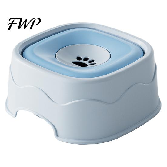Cat Water Bowl Pet with Floating Disk, No Spill Dispenser Non Slip Dog for Dogs Cats, Splash Proof Slow Drink Feeder Drinking