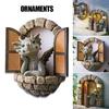 1 Pcs Cute Miniature Dinosaur Resin Model Thinking Statue Outdoor Garden Decor Indoor Home Desktop Pendant Home Decoration Craft