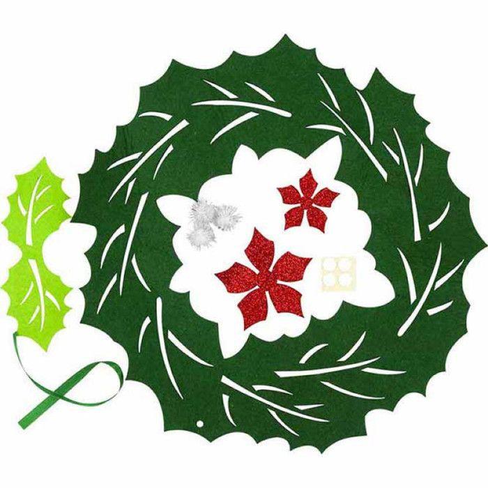 Kit couronne - Multicolore - 40 cm - Feutrine - Décoration de fête - Intérieur