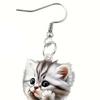 Реалистичные серьги-подвески в форме кошки 2D для женщин - Идеально подходят для юбилеев и Рождества