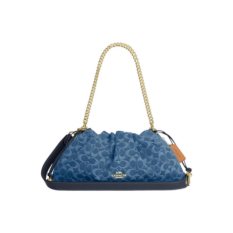 COACH Faye Iconic Джинсовая большая сумка через плечо