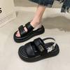 Весна и лето 2024 новые платформенные спортивные сандалии модные универсальные с пряжкой пляжная обувь тонкие римские сандалии тренд