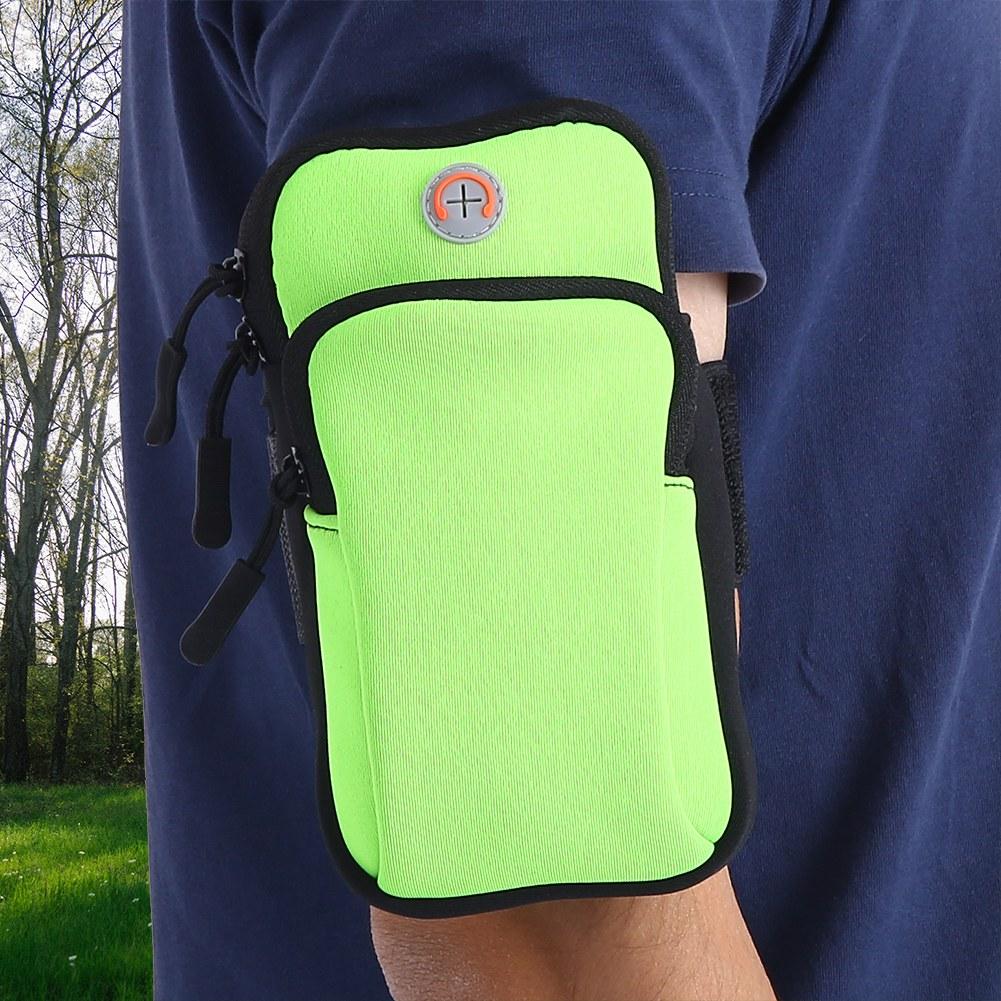 Outdoor Sport Running Jogging Exercise Gym Arm Wrist Pouch Armband Phone Case Bag Green