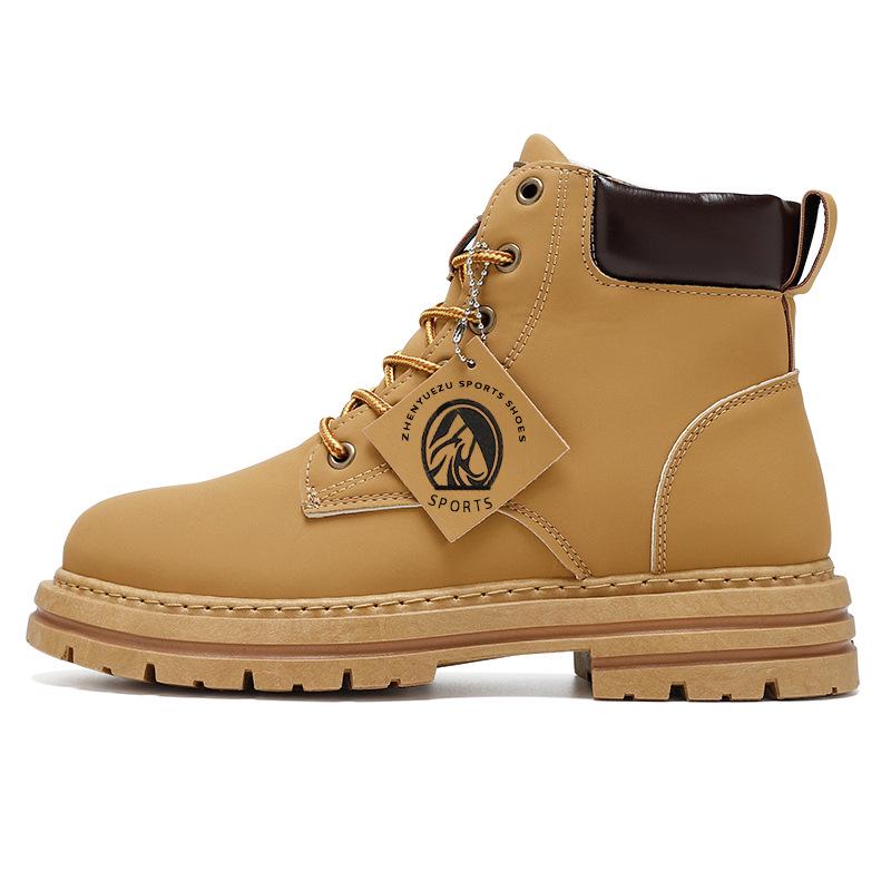 Европейские мужские ботинки Martin - размер 47, желтая кожа, ретро-британский стиль, новая осенняя коллекция, очень большие рабочие ботинки
