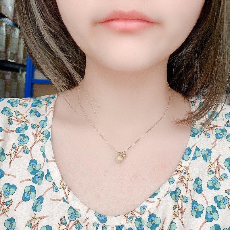 Новое золотое круглое колье из нержавеющей стали с матовым шаром, ювелирные изделия, кулон в виде змеиной цепи, ожерелья для женщин