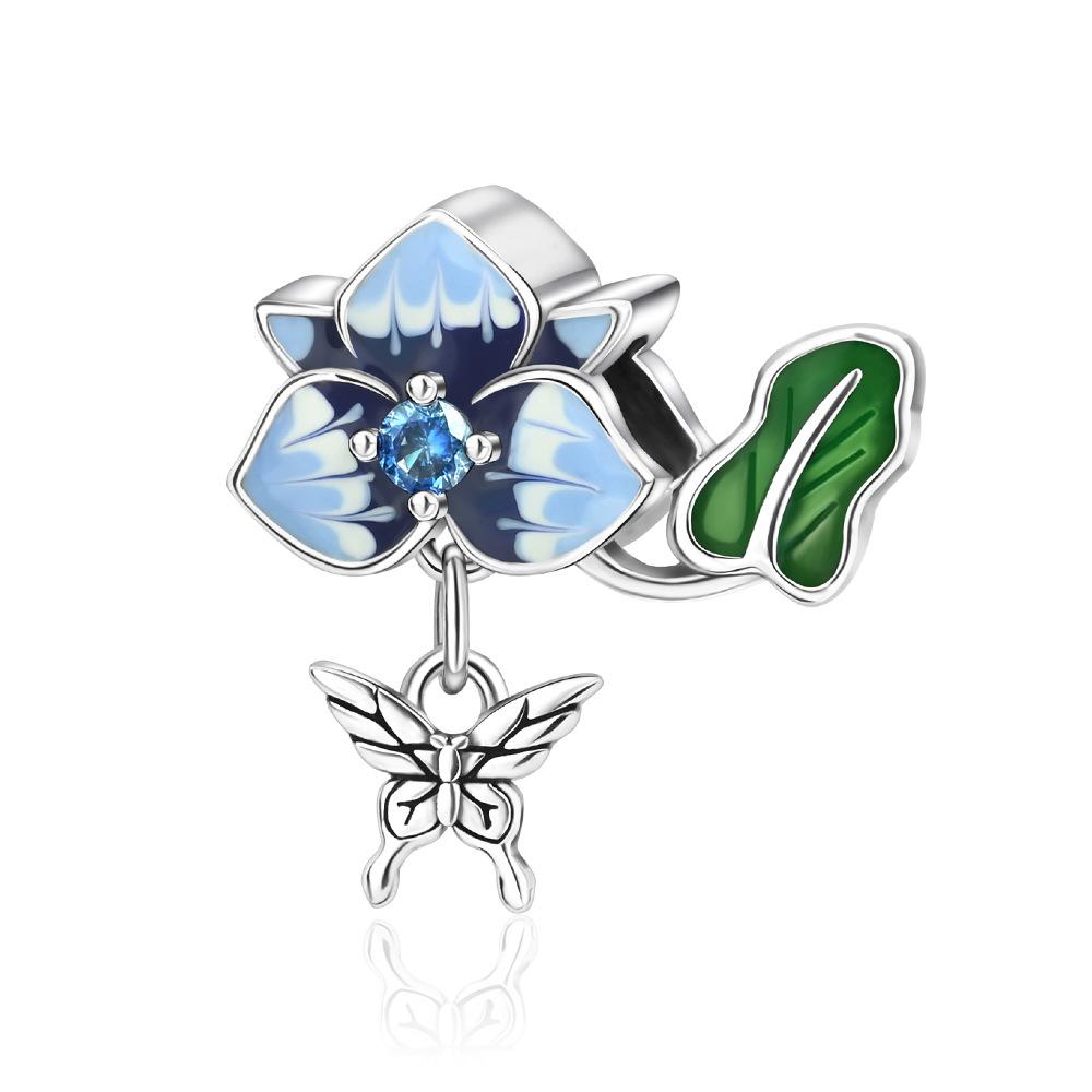 S925 Silver Insect Fashion DIY Accessories Butterfly Pendant Handmade Creative Decoration