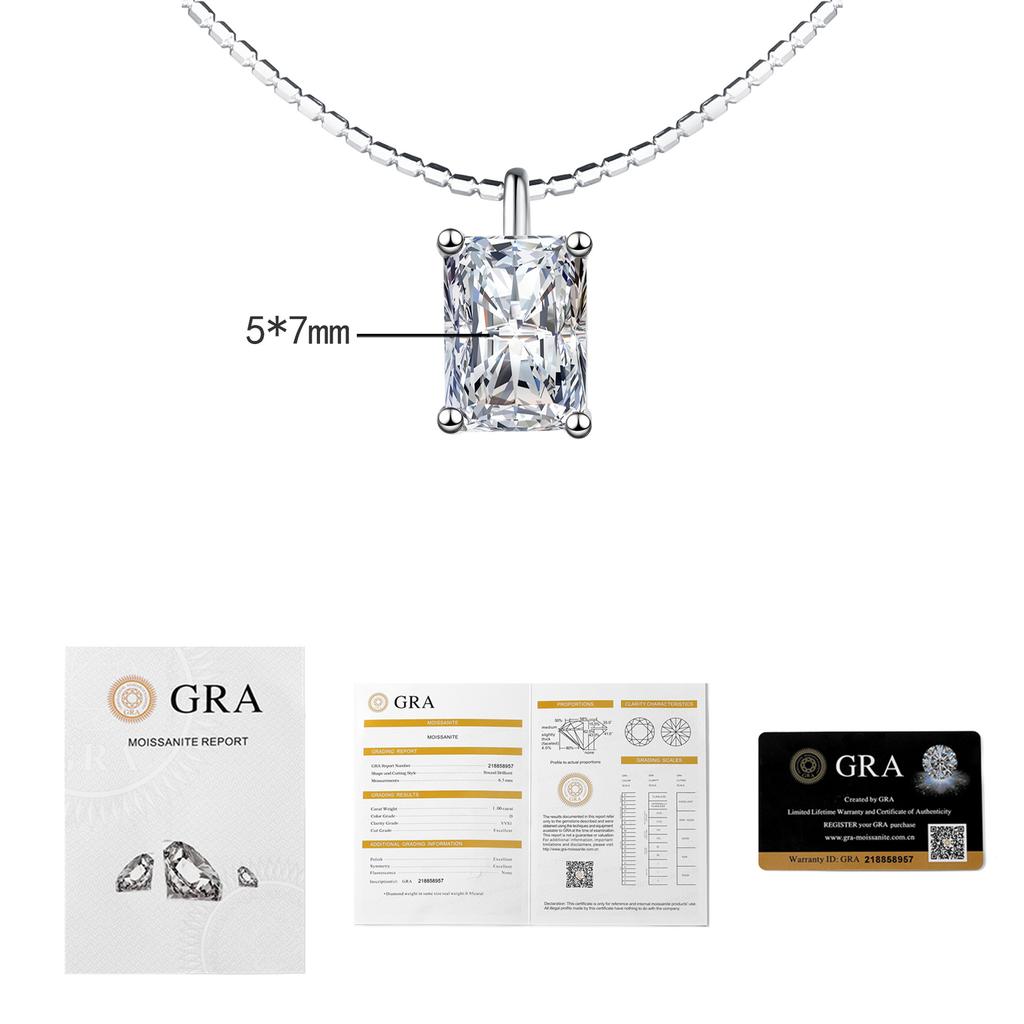 8 Popular Korean Style Jewelry VVS1 Heart Cut 1ct GRA Moissanite Pendant Necklace S925 Sterling Silver Jewelry for Women Gift