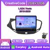 10 Inch For LADA Vesta 2015 - 2020 With Button Knob Car Radio Multimedia Carplay 2Din Stereo Audio Android Video 2+32GB