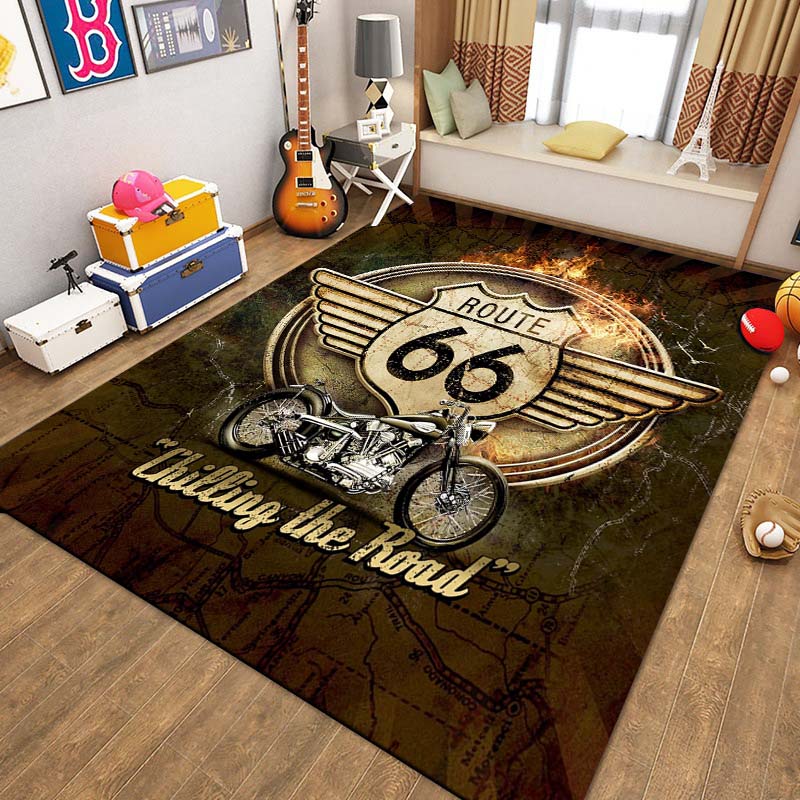 15 размеров Ковер с рисунком знака Route 66, Материнской дороги, Ковер для дома, гостиной, спальни, дивана, придверный коврик, декор, Нескользящий коврик для пола