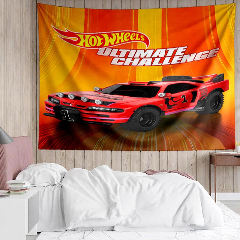 Hot Wheels logo4 Tapestry for Bedroom Aesthetic Classroom Tapestries Wall Hanging for Living Room Dorm Office,Ideal Creative Gift
