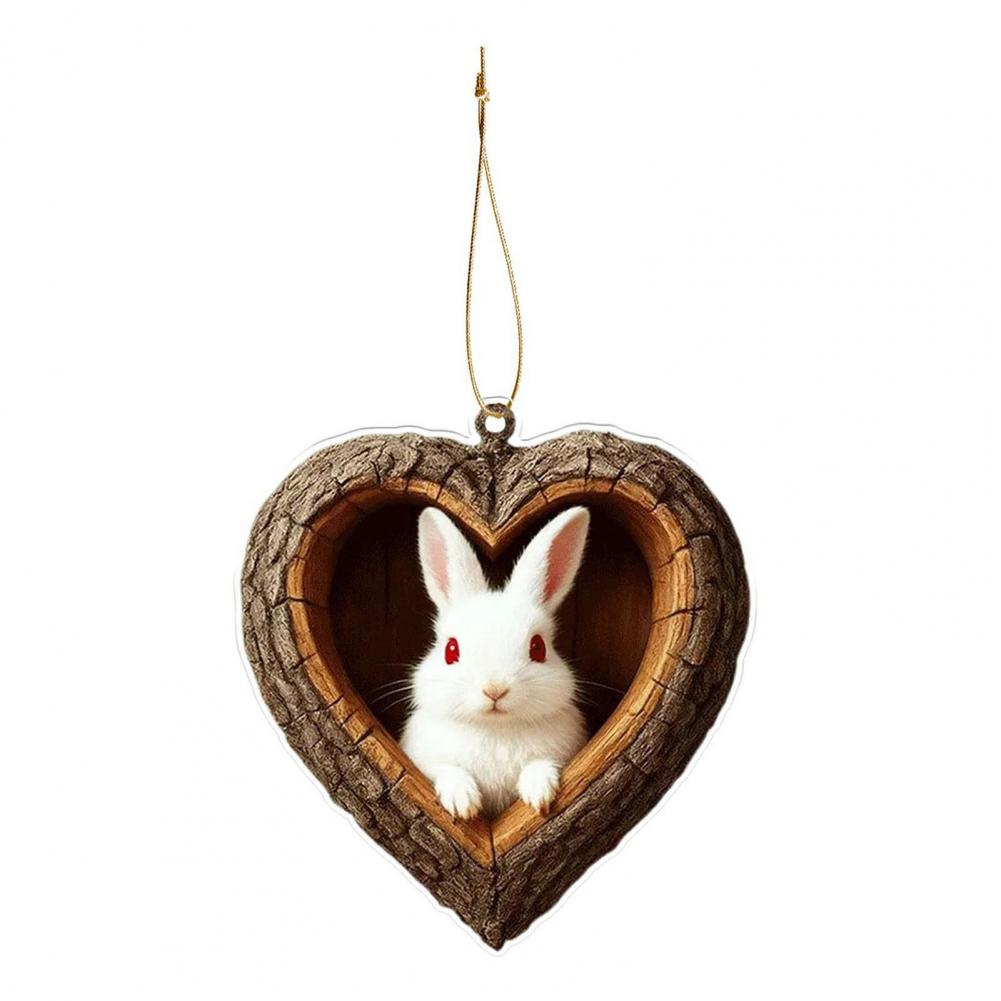 Christmas Ornaments 2D Acrylic Fox Eagle Birds Ornament Woodland Hanging Pendant for Xmas Tree Home Party Decor