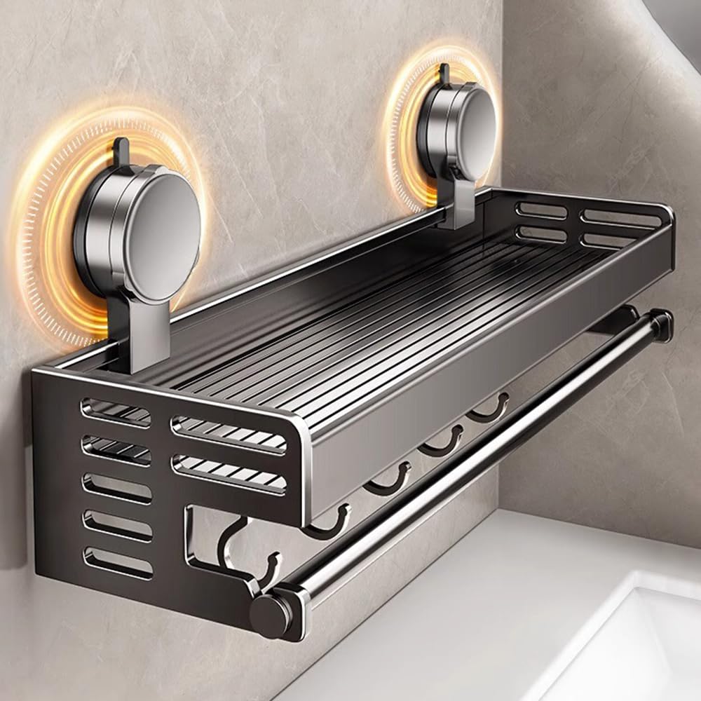 GOENDR Seasoning Rack Strong Suction Cup Spice Wall-Mounted Holder Towel Kitchen Paper Hanger Bathroom Washroom Use Floating Storage Waterproof 5 No