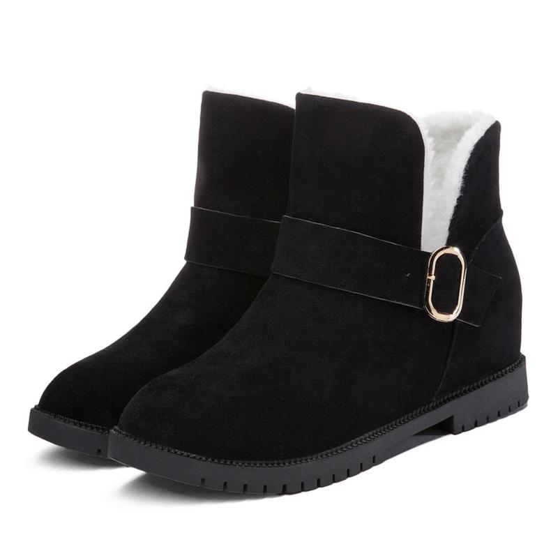 Stylish Womens Warm Low Heel Snow Martin Flap Boots For Mid Calf Comfort
