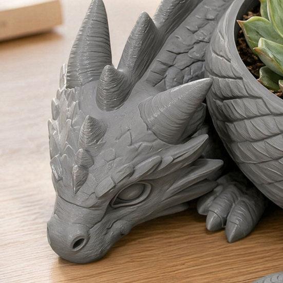 DYS 3D-печатный горшок-лежащий дракон для небольших зеленых растений, декоративное украшение-горшок для суккулентов, фигурка в темном стиле для дома, офиса, рабочего стола