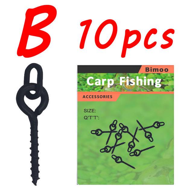 Bimoo, 10 шт., аксессуары для ловли карпа, винт для бойла, колышек с кольцом, поворотное приспособление для чодовой установки, терминал, держатель для приманки