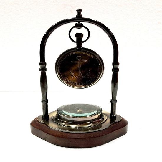 Морские латунные настольные часы с латунным компасом для домашнего декора