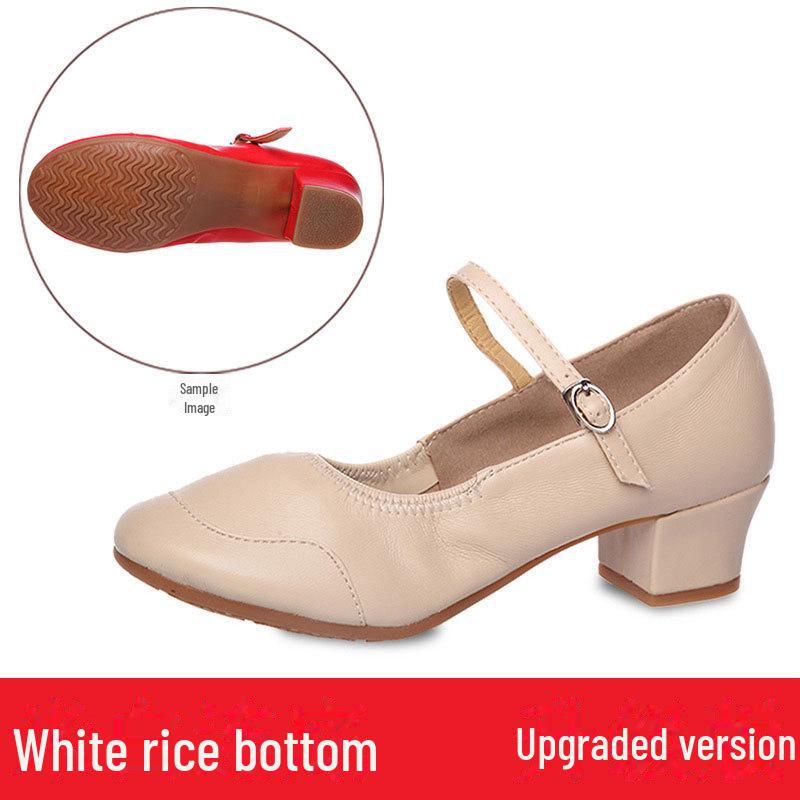 Женские серебристые туфли для бальных танцев на мягкой подошве со средним каблуком