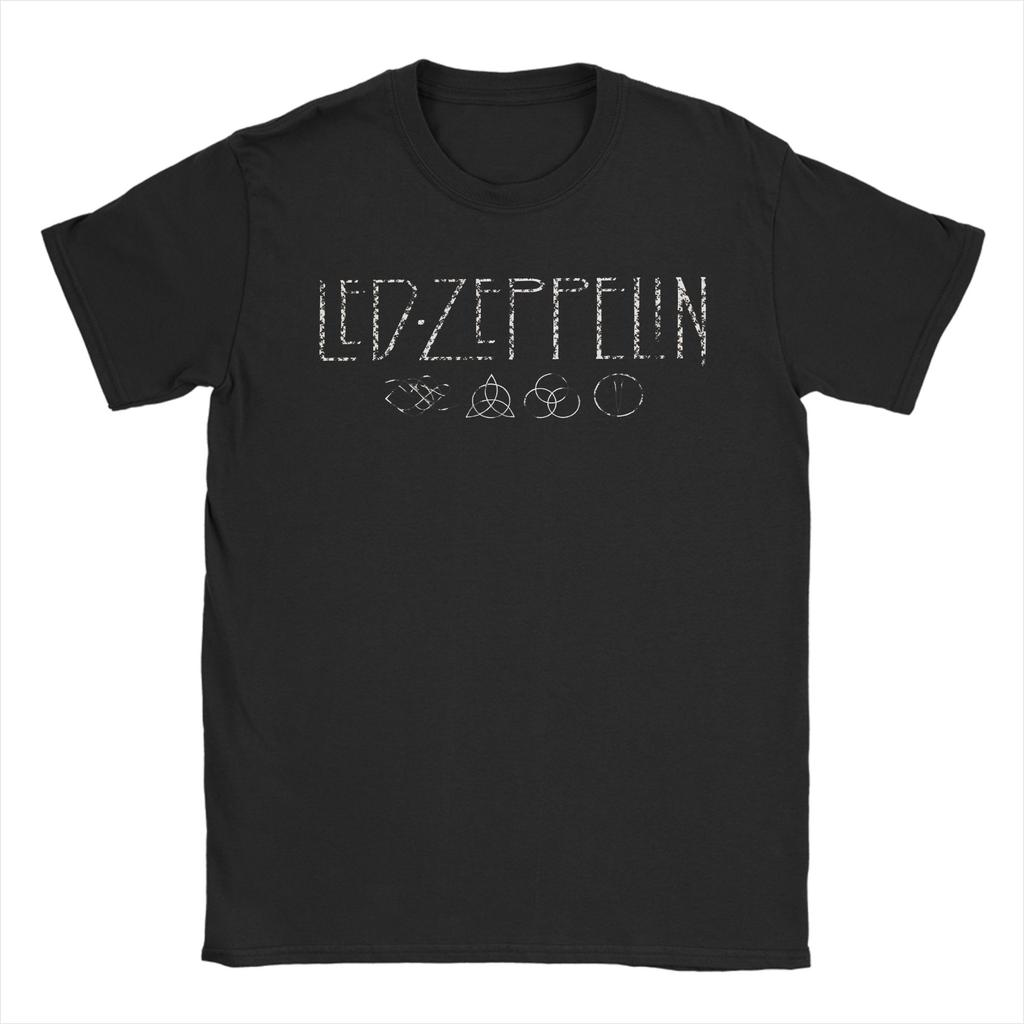 Футболки Led Zeppelin 'The Mother Ship' Мужские Винтажные 100% Хлопок Круглый Вырез Короткий Рукав Футболки Большие Размеры Топы