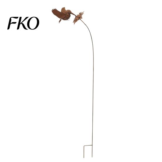 Weatherproof Metal Yard Inserts Wrought Iron Hummingbird Flower Garden Stake, Decorative Art, Rust Resistant Lawn Ornaments Anti-Rust Decor