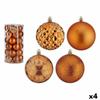 Set of Christmas Balls 8 Cm Orange PVC (4 Units)