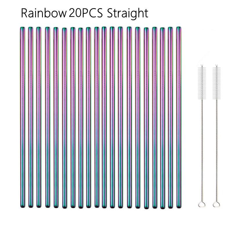 6*215 мм красочные соломинки из нержавеющей стали 304, экологически чистые многоразовые металлические изогнутые соломинки, набор вечеринок, аксессуары для бара