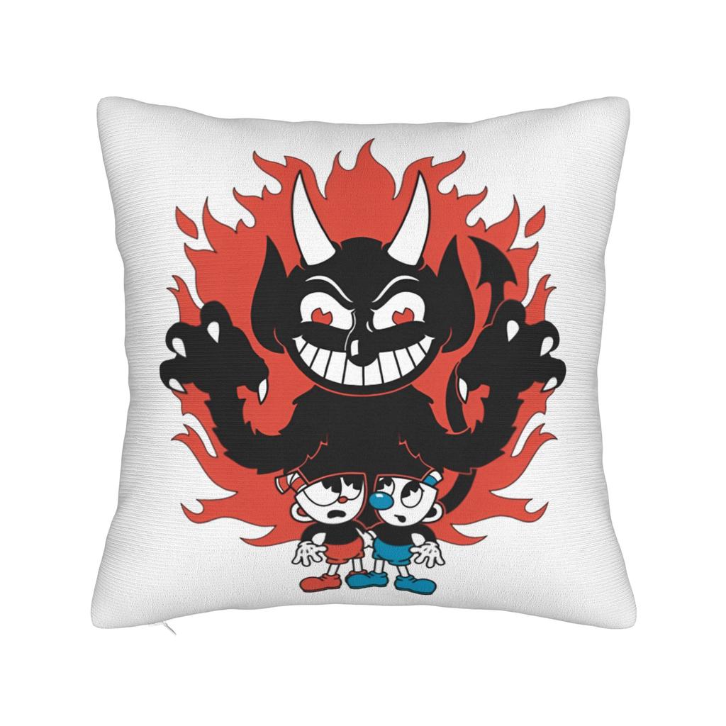 Cupheads And Mugmans Cartoon Pillowcase Doublesided Printing Cushion Cover Decor Throw Pillow Case Cover Sofa Zipper