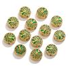 1PC Flat Round 304 Stainless Steel Beads 18K Gold Plated Tree of Life Beads For DIY Charm Jewelry Making  11mm Dia., Hole: 1.5mm