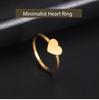 Cazador Minimlaist Heart Rings for Women Gold Color Wedding Engagement Finger Rings Stainless Steel Jewelry Gifts Wholesale 2026