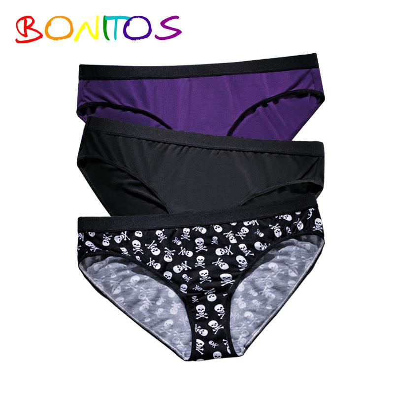 BONITOS 3 шт., сексуальные женские трусы с принтом, женские трусики с высокой талией, трусы больших размеров