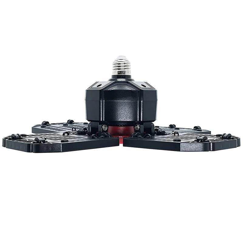 Bright Led Garage Light Deformable Ceiling Lighting with Adjustable Panels Shop Work Lamps for Storage Warehouse Workshop Light