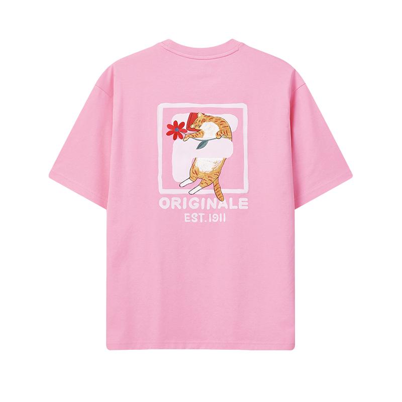 Men's T-Shirt FILA ORIGINALE T Shirt Unisex Sachet Pink