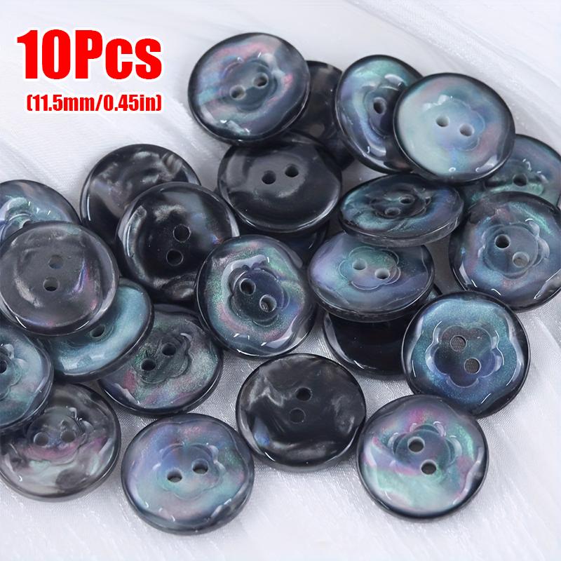 10 ШТ. Мерцающая детская вязаная блузка с пуговицами в виде ракушек Круглая цветочная 11,5 мм/15 мм