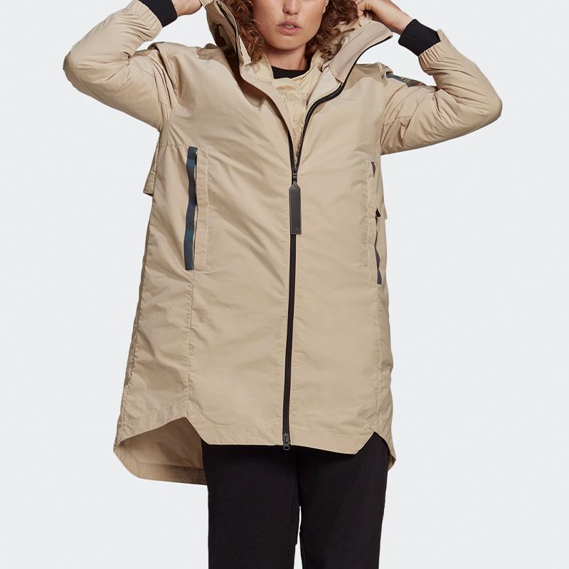Adidas Myshelter ветрозащитная однотонная спортивная куртка женская куртка цвета хаки GR0597