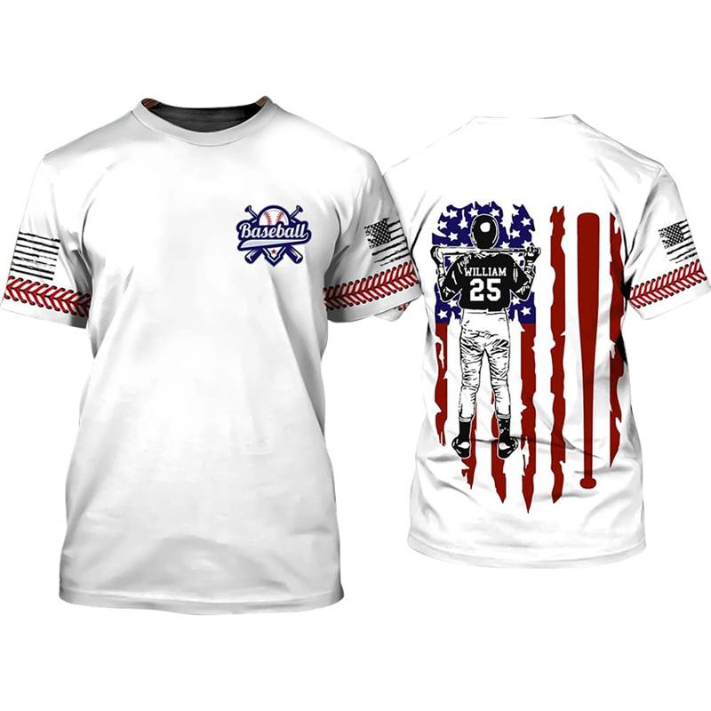 Hot Sale Baseball Pattern Printing Personality 3D Printed T-shirt Sports Softball Unisex Quick-drying Short-sleeved T Shirt Top