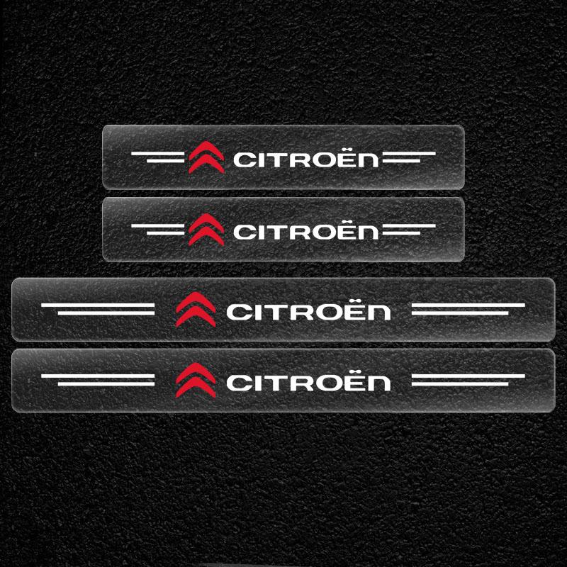 4pcs Car Scratchproof Car Threshold Transparent Sticker For Citroen C1 C2 C3 C4 C5 C5X E-C4 C-Crosser C4 Cactus Elysee C-ZERO