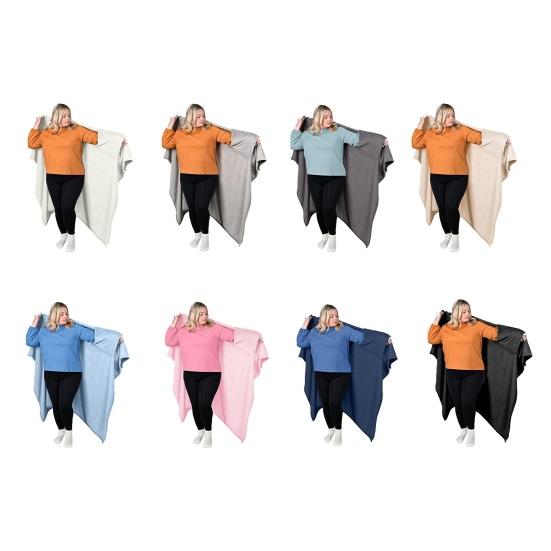 Фланелевое носимое одеяло-пончо Мягкое одеяло-накидка с карманами для рук Теплая уютная накидка-одеяло для взрослых Дом Офис Путешествия Комфорт