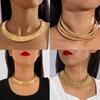 Fashion Temperament Metal Wide Version Plain Ring Neck Chain Sweet Cool Style Design Geometric Collar Necklace Necklace