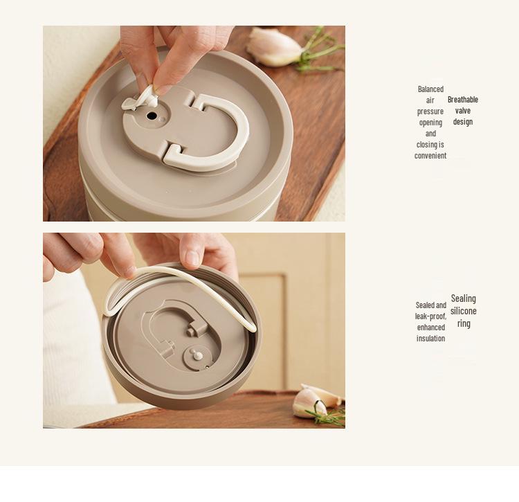 Многослойный ланч-бокс из нержавеющей стали 304 с суповой миской - Портативный и с термоизоляцией